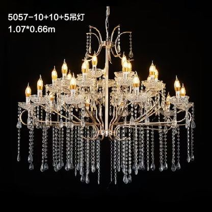 Grand 4-Tier European Gold LED Chandelier