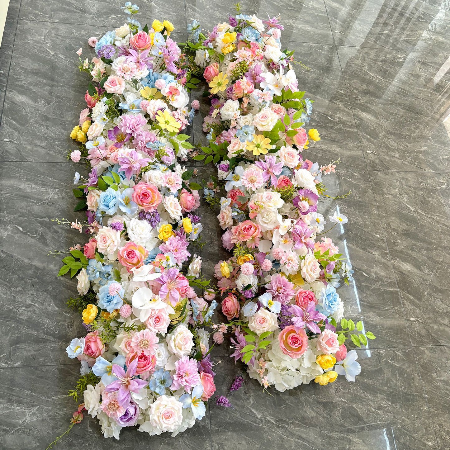 8ft Artificial Silk Flower Row - Wedding Road Guide & Table Runner