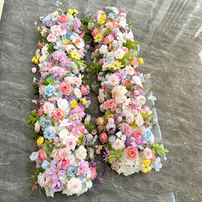 8ft Artificial Silk Flower Row - Wedding Road Guide & Table Runner