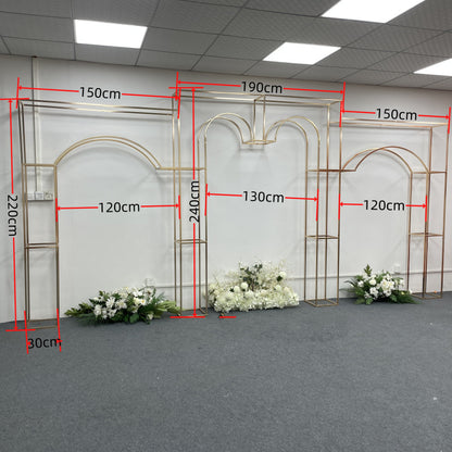 Heavy-Duty Mirror Gold Arch - 3D Stainless Steel Pro Backdrop Stand