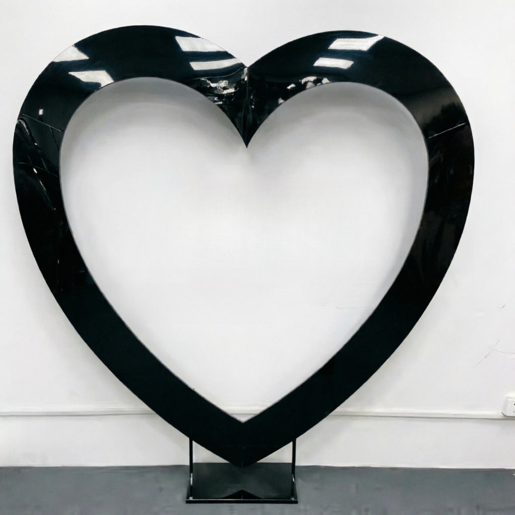Shiny Gold Heart Wedding Arch - Stainless Steel Backdrop