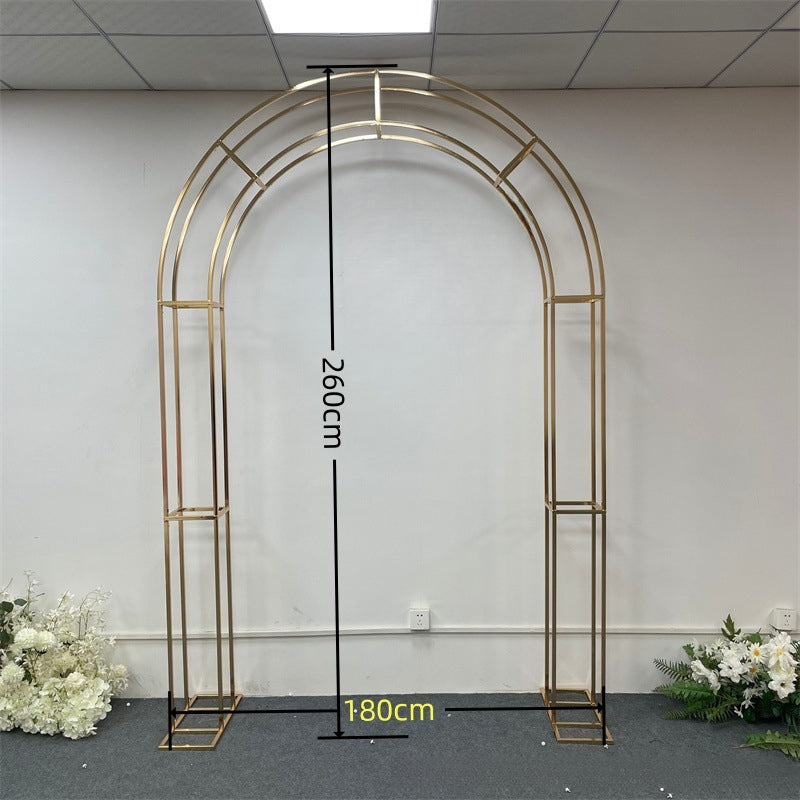 Custom Size Shiny Gold Wedding Arch Ceremony Photo Booth