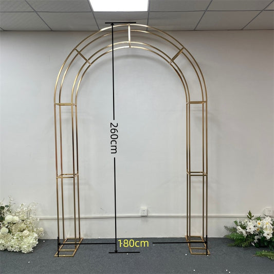 Custom Size Shiny Gold Wedding Arch Ceremony Photo Booth