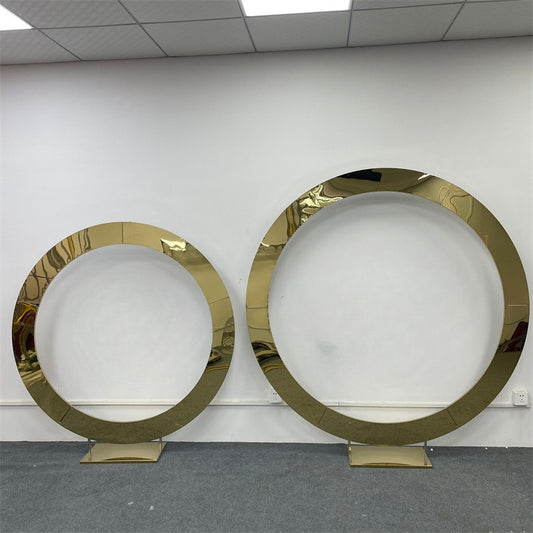 Gold Metal Backdrop Frame: Shiny Arch for Event Decor