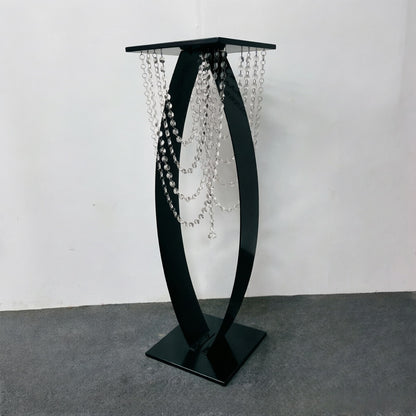 80cm Luxe Gold Floral Tower - Geometric Metal Wedding Centerpiece
