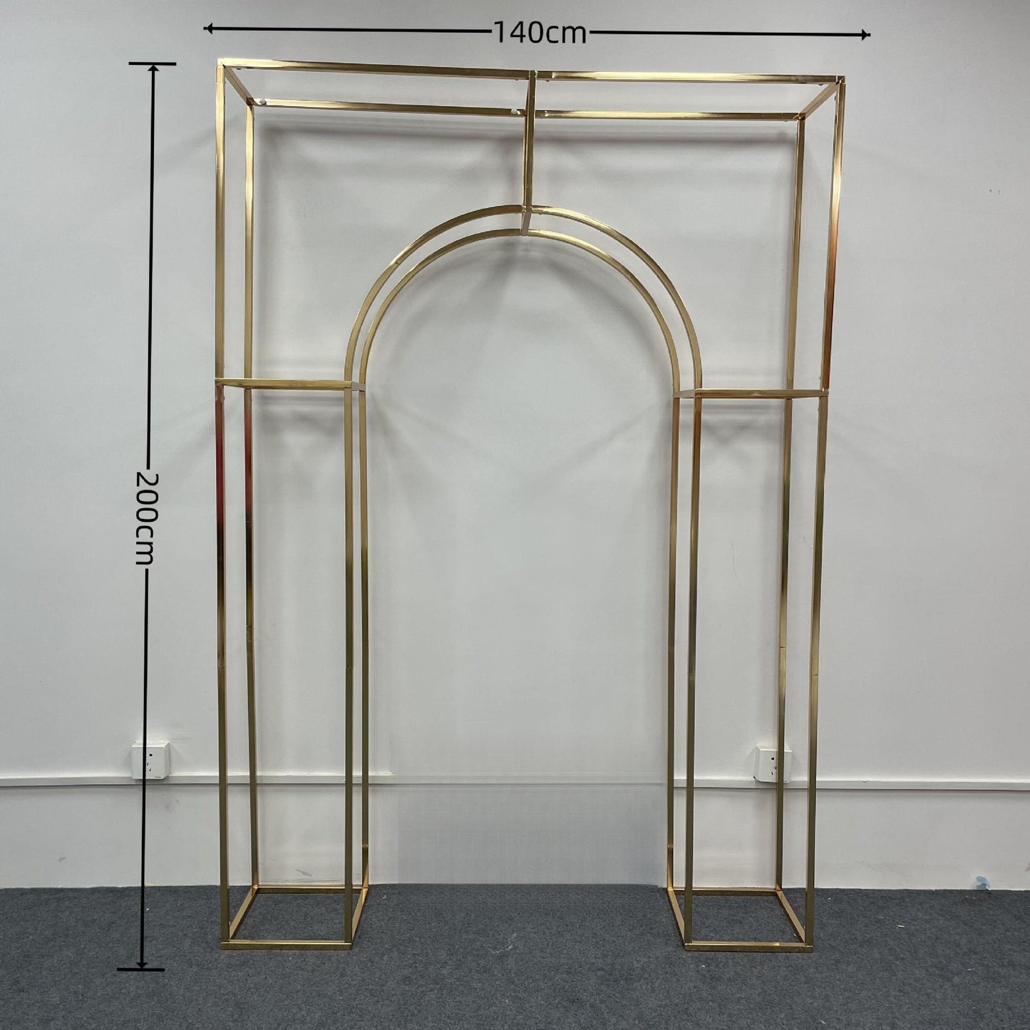 Custom Gold Metal Arch: Rectangular Backdrop for Events