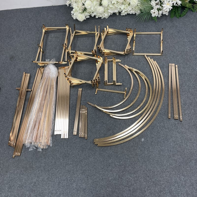Heavy-Duty Mirror Gold Arch - 3D Stainless Steel Pro Backdrop Stand