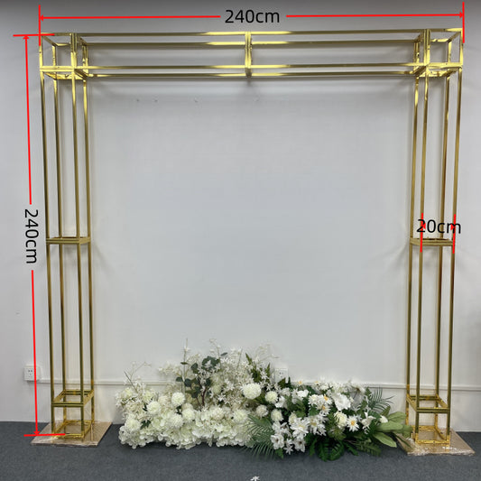 Majestic Gold Square Arch - 3D Mirror Finish Ceremony Focal Point