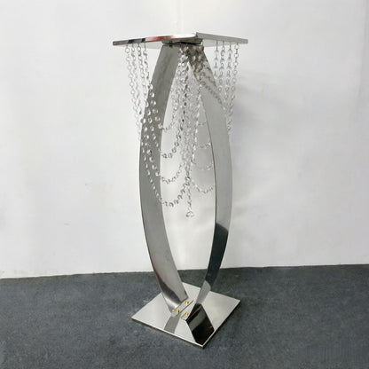 80cm Luxe Gold Floral Tower - Geometric Metal Wedding Centerpiece