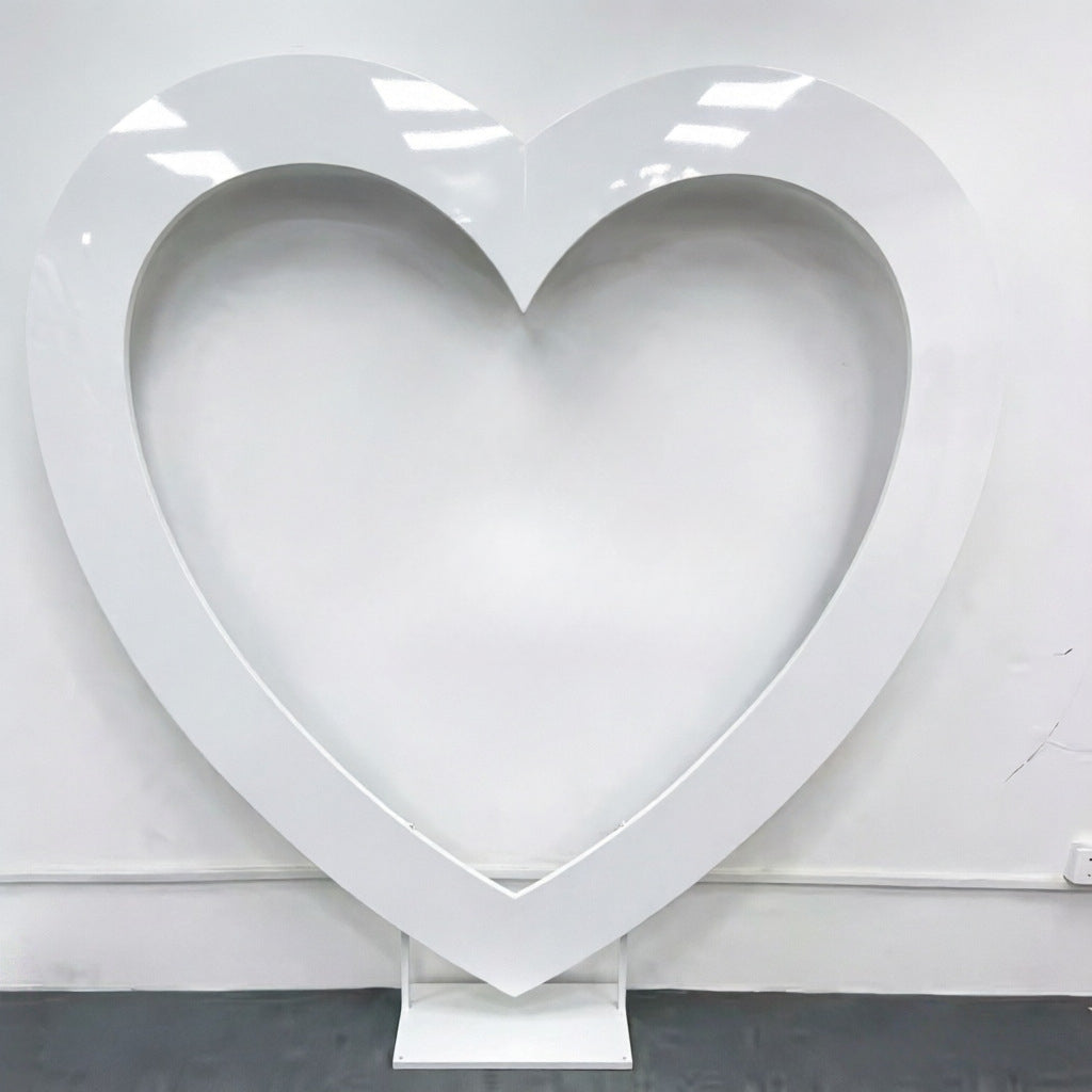 Shiny Gold Heart Wedding Arch - Stainless Steel Backdrop