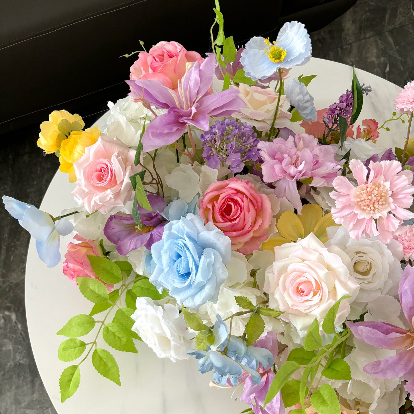 8ft Artificial Silk Flower Row - Wedding Road Guide & Table Runner
