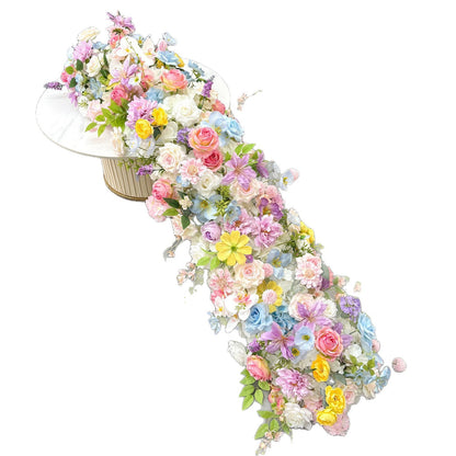 8ft Artificial Silk Flower Row - Wedding Road Guide & Table Runner