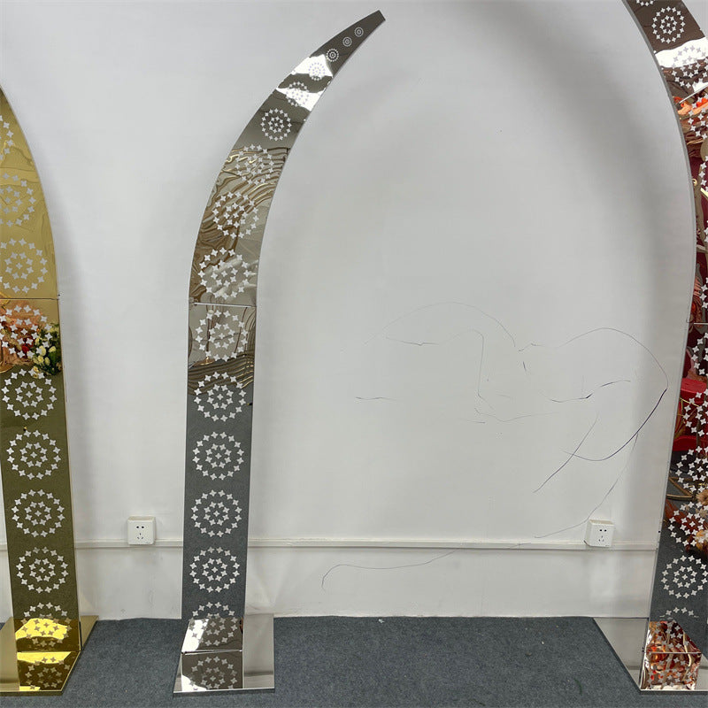 Luxe Shiny Gold Wedding Arch - Heavy-Duty Metal Backdrop Stand