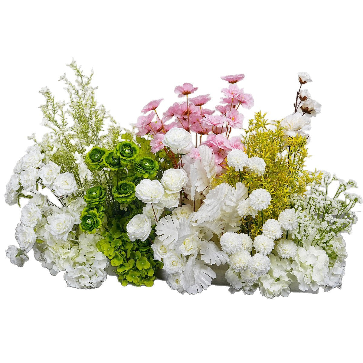 Set of 2 - 2ft Meadow Greenery Floor Flower Row - Factory Custom
