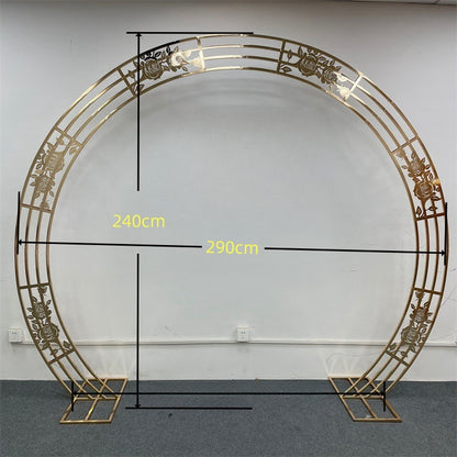 Custom Mirror Gold Metal Backdrop Stand Factory Direct