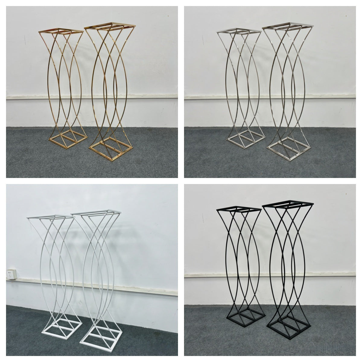 Detachable Luxe Gold Floral Stand - Metal Wedding Centerpiece