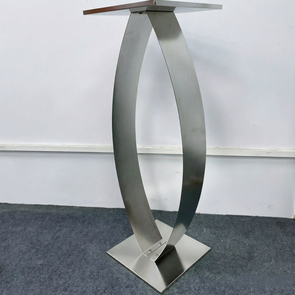 80cm Luxe Gold Floral Tower - Geometric Metal Wedding Centerpiece