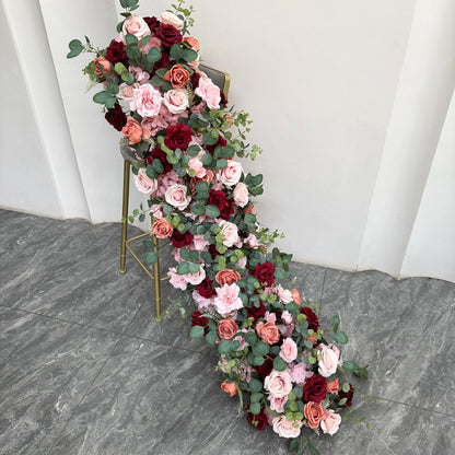 8ft Rose & Hydrangea Silk Floral Row - Arch & Table Runner