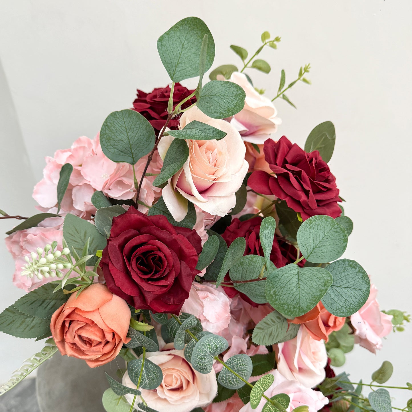 8ft Rose & Hydrangea Silk Floral Row - Arch & Table Runner