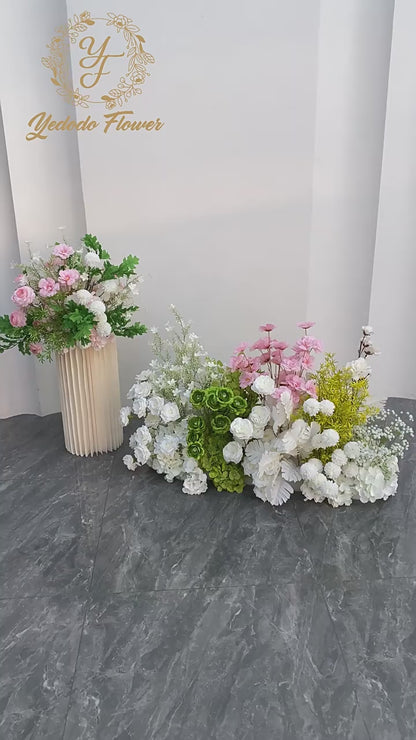 Set of 2 - 2ft Meadow Greenery Floor Flower Row - Factory Custom