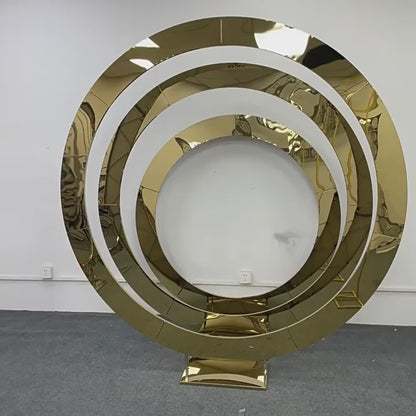 Gold Metal Backdrop Frame: Shiny Arch for Event Decor