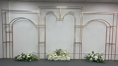 Heavy-Duty Mirror Gold Arch - 3D Stainless Steel Pro Backdrop Stand
