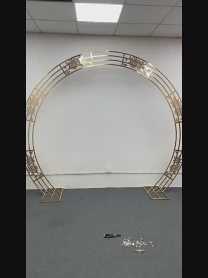 Custom Mirror Gold Metal Backdrop Stand Factory Direct