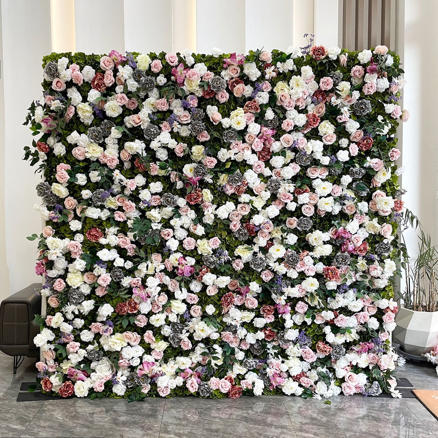 5D Silk Flower Wall - Custom 8x8ft / 4x8ft Backdrop pink