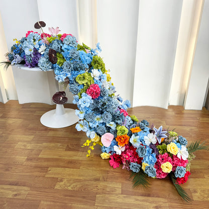 Luxury 8ft Cascading Floral Runner – Real-Touch Silk Wedding Centerpiece