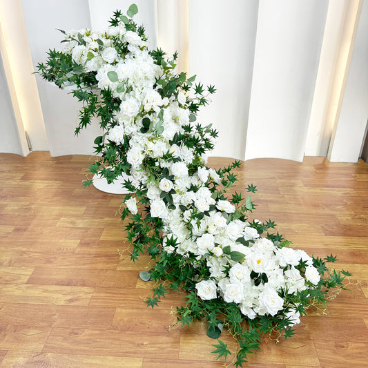 Luxury 8ft Cascading Floral Runner – Real-Touch Silk Wedding Centerpiece