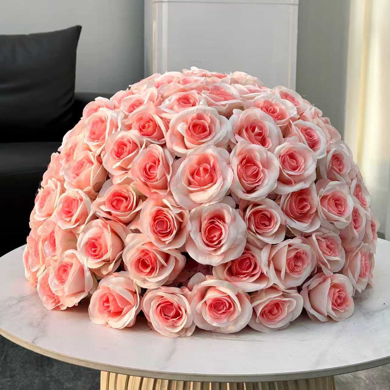 Custom Size Red 3D Silk Flower Ball Wedding Centerpiece Factory Direct